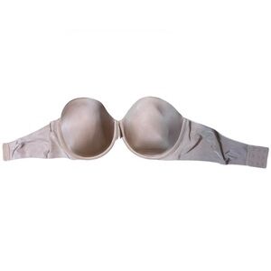 38DD Victoria's Secret Womens Beige Lined Underwire Strapless Bra Back Closure